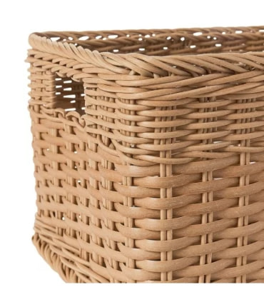 سبد حصیری دسته دار پلاستیکی با ظاهر شیک و جذاب